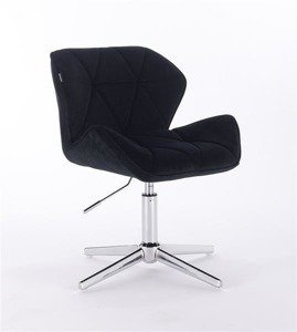 HR111CROSS Scaun Catifea Negru Velur