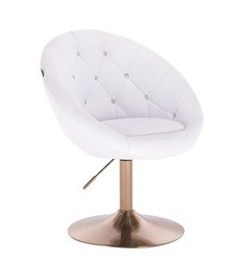 HC8516CN Scaun Alb cu Bază Aurie