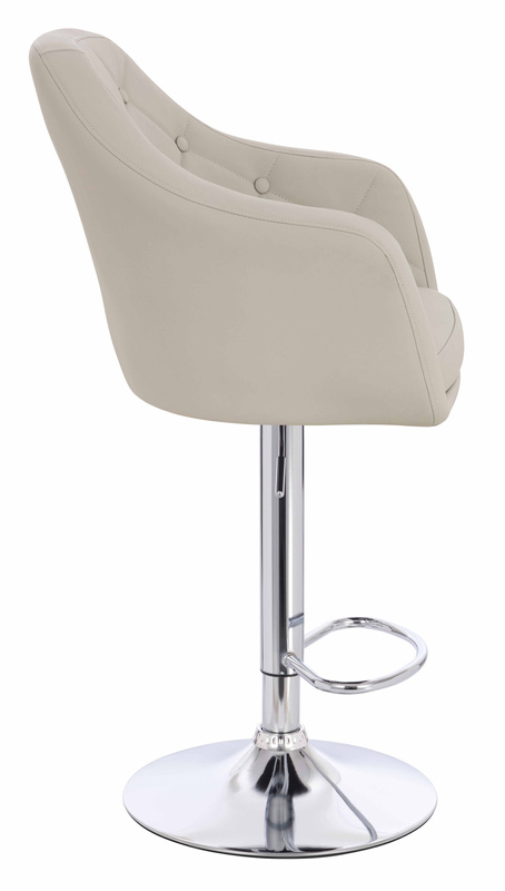 HR831W Scaun Ecru Piele Ecologica Premium Soft cu Bază Cromata