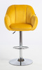 HR2055W Scaun Galbenă din Catifea cu Bază Cromata