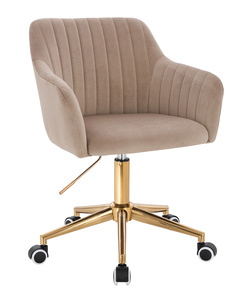 HR190K Scaun Latte din Catifea cu Bază Aurie