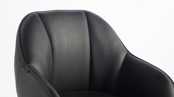 HR2055KW Scaun Neagră din Piele Ecologica cu Bază Aurie