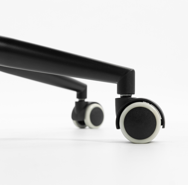 HR2055K Scaun Crem din Piele Ecologica cu Bază Neagră