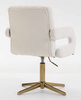 HR8404CROSS Scaun Crem Boucle cu Bază Aurie