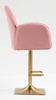 HR280KW Scaun Roz Pudra Boucle cu Bază Aurie