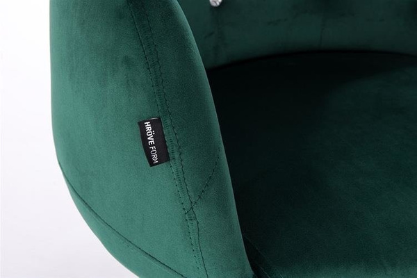 HR333K Scaun Verde Catifea cu Bază Cromata