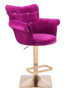 HR804KW scaun Catifea Fucsia cu Bază Aurie