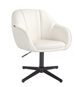 HR2055CROSS Scaun Alb din Piele Ecologica cu Bază Neagră