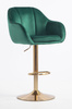 HR2055W Scaun Verde din Catifea cu Bază Aurie