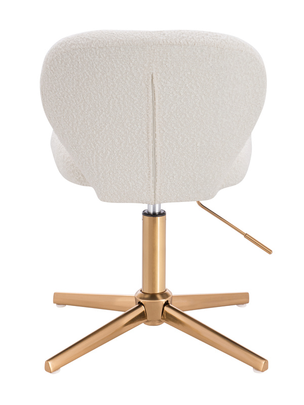 HR193CROSS Scaun Crem Boucle cu Bază Aurie