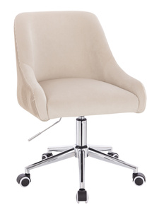 HR920K Scaun Crem din Catifea cu Bază Cromata