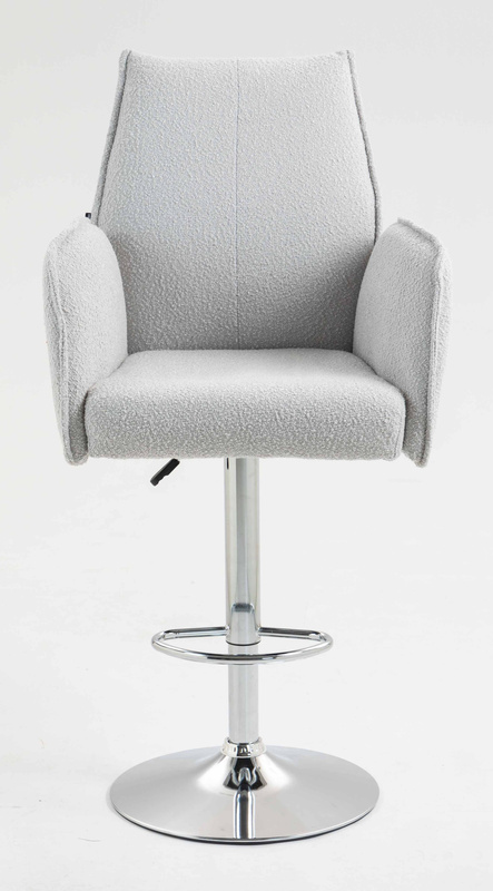 HR280W Scaun Gri Boucle cu Bază Cromata