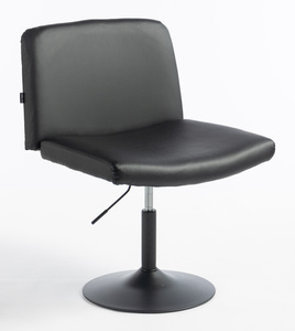 HR150N Scaun Neagră din Piele Ecologica cu Bază Neagră