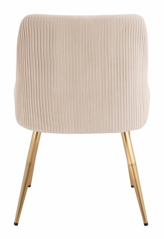 HR920 Scaun cu picioare aurii Crem din Catifea