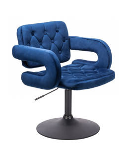 HR8403N Scaun Bleumarin Catifea cu Bază Neagră