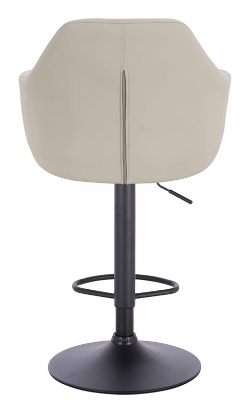 HR831W Scaun Ecru Piele Ecologica Premium Soft cu Bază Neagră