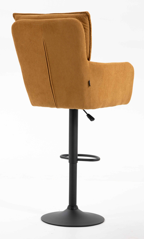 HR250W Scaun Catifea Reiată Premium Ruloare Curry Galben Bază Neagră