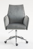 HR280K Scaun Gray din Catifea cu Bază Cromata