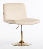 HR150N Scaun Crem din Catifea cu Bază Aurie