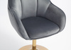 HR2055N Scaun Grafit din Catifea cu Bază Aurie