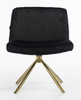 HR150 BAZĂ STEA Scaun Neagră din Catifea cu Bază Aurie