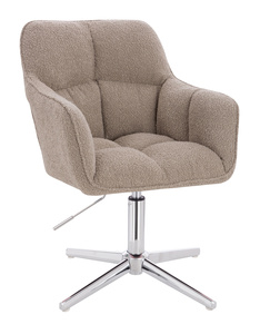 HR550CROSS Scaun Latte Boucle cu Bază Cromata