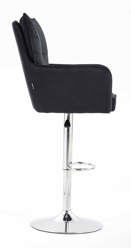 HR250W Scaun Catifea Neagră Bază Cromata