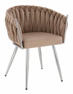 HR750 Scaun cu picioare Cromata Latte din Catifea