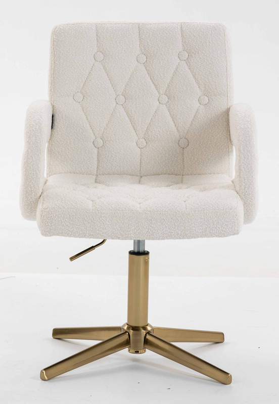 HR8404CROSS Scaun Crem Boucle cu Bază Aurie