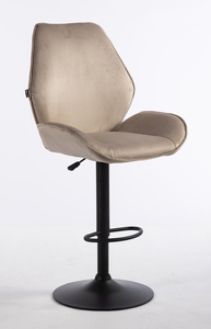 HR350W Scaun Latte din Catifea Bază Neagră