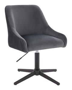 HR920CROSS Scaun Grafit din Catifea cu Bază Neagră