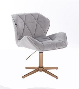 HR111CROSS scaun Catifea Gri cu Bază Aurie