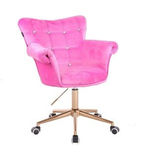 HR804CK scaun Catifea Roz cu Bază Aurie