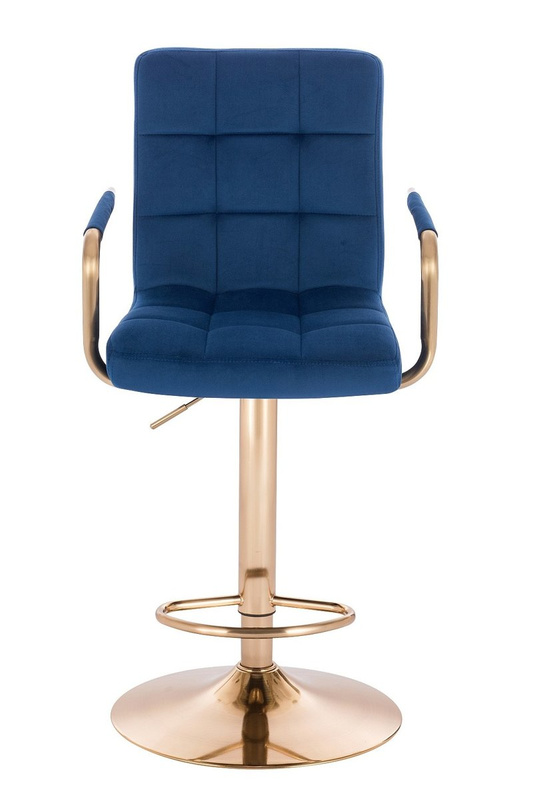 HC1015WP Scaun Bleumarin Catifea cu Bază Aurie
