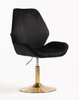 HR350N Scaun Neagră din Catifea Bază Aurie