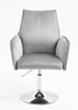 HR280N Scaun Gray din Catifea cu Bază Cromata