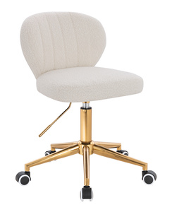 HR193K Scaun Crem Boucle cu Bază Aurie