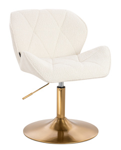 HR111N Scaun Crem Boucle cu Bază Aurie