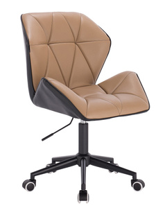 HR212K SCAUN NEGRU ȘI CARAMEL cu Bază Neagră