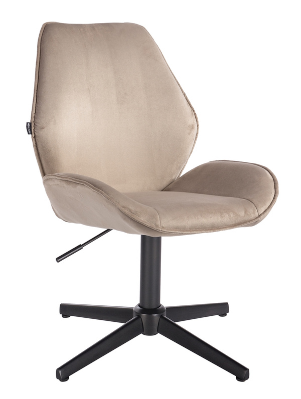 HR350CROSS Scaun Gray din Catifea Bază Neagră