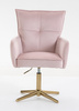 HR250CROSS Scaun Catifea Roz Pudra Bază Aurie