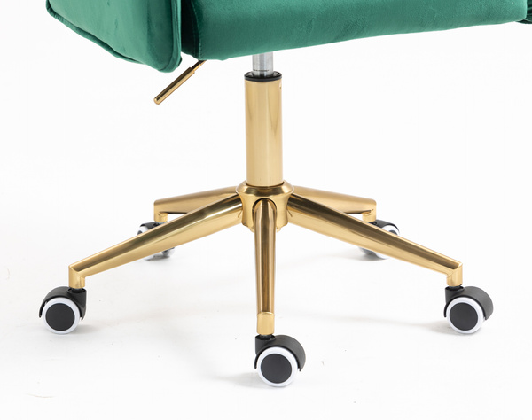 HR280K Scaun Verde din Catifea cu Bază Aurie