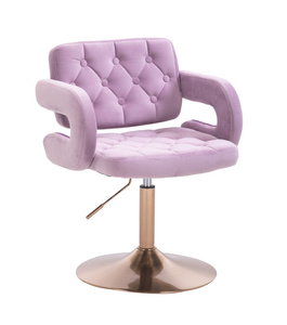 HR8403N Scaun Catifea Mov Bază Aurie