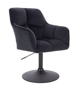 HR550N Scaun Negru Catifea cu Bază Neagră