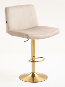 HR150W Scaun Latte din Catifea cu Bază Aurie