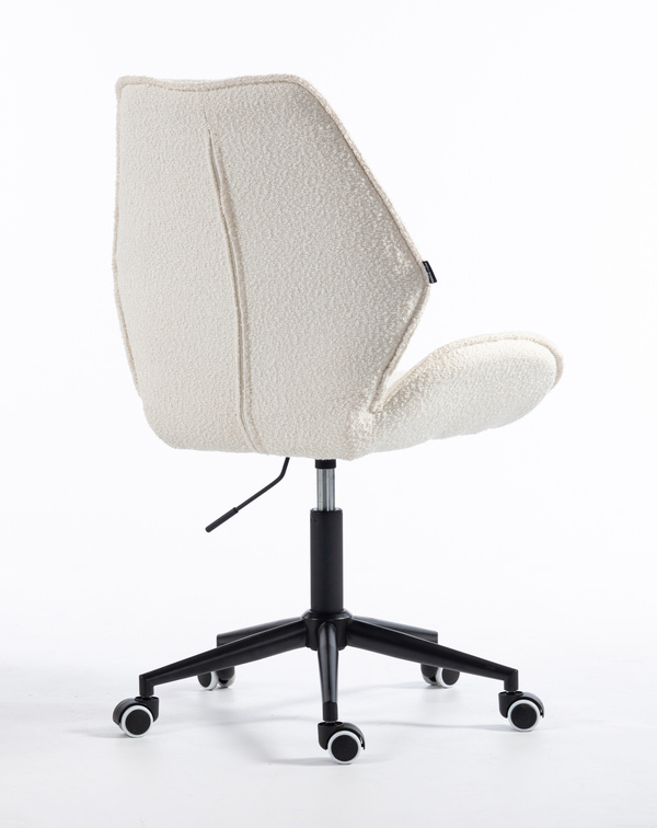 HR350K Scaun Crem din Boucle Bază Neagră
