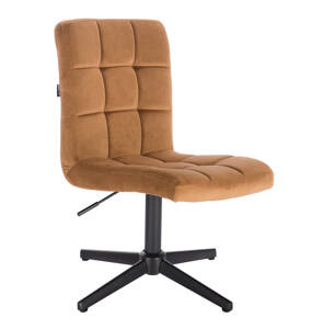 HR7009N Scaun Catifea Galben Miere cu Bază Neagră