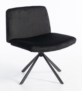 HR150 BAZĂ STEA Scaun Neagră din Catifea cu Bază Neagră