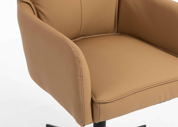 HR250CROSS Scaun Piele Ecologică Premium Soft Culoare Caramel Bază Neagră