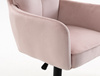 HR250KW Scaun Catifea Roz Pudra Bază Neagră